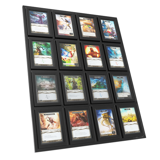 Card Case Gallery - View of front of black card case gallery shown with sample cards inside.