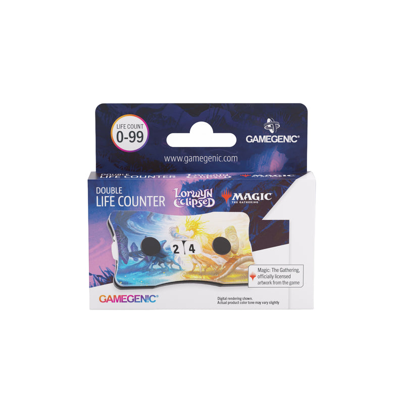 Load image into Gallery viewer, Magic: The Gathering | Lorwyn Eclipsed Double Life Counter - Celestial Reunion packaging front of box with image of life counter.
