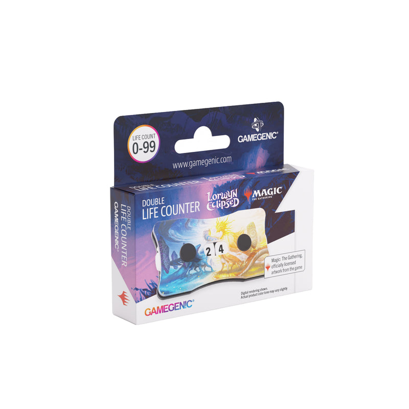 Load image into Gallery viewer, Magic: The Gathering | Lorwyn Eclipsed Double Life Counter - Celestial Reunion packaging front of box with image of life counter.
