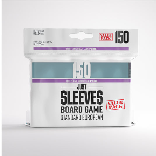 Just Sleeves - Standard European Value Pack (150) Asmodee USA Just Sleeves - Standard European Value Pack (150) Asmodee USA