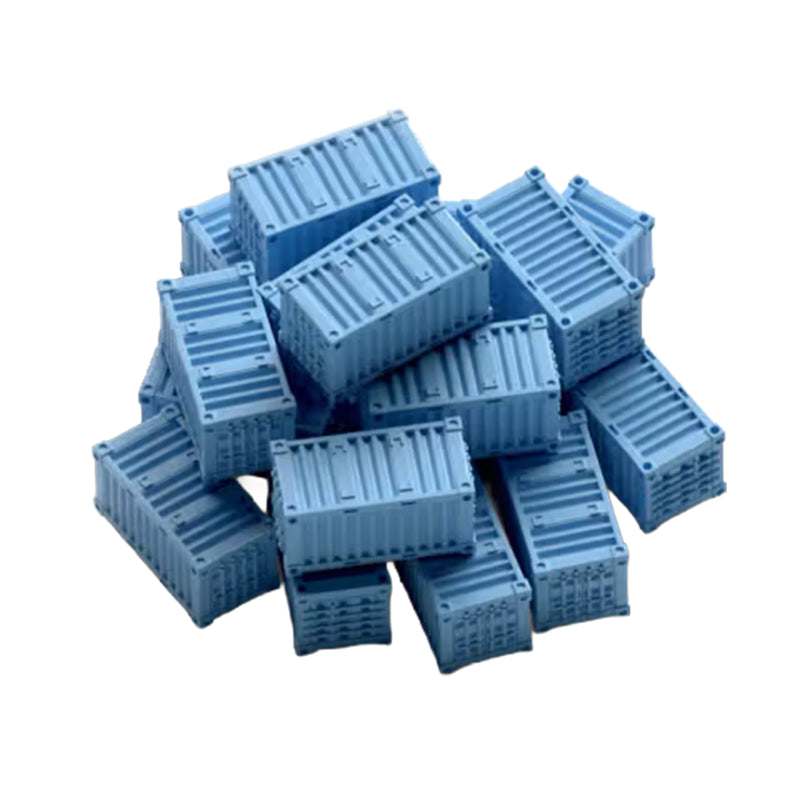 Load image into Gallery viewer, Container Board Game - pile of blue shipping container figures shown. 
