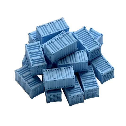 Container Board Game - pile of blue shipping container figures shown. 