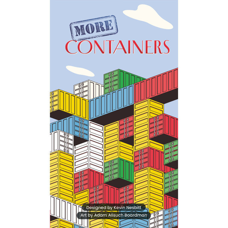 Load image into Gallery viewer, More Container Board Game Expansion - Front of box featuring illustrations of shipping containers.
