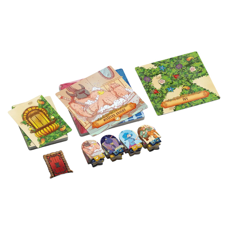 Load image into Gallery viewer, Enchanted Ivy Board Game - Sample guest, ivy, and window cards shown. 
