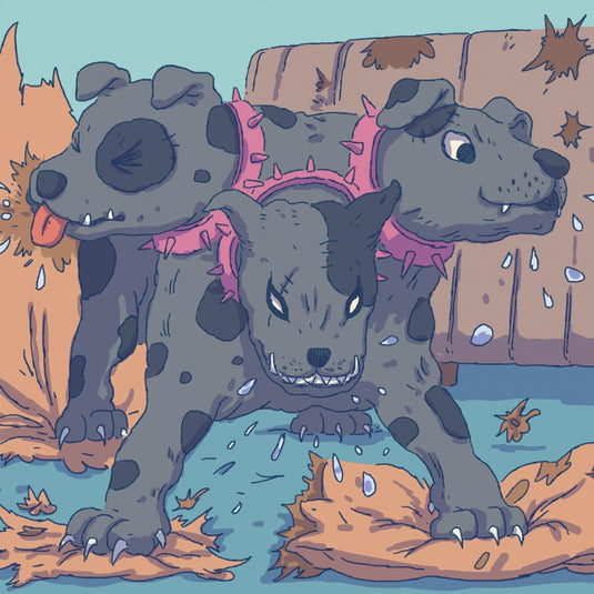 Enchanted Ivy Board Game - View of three headed dog tile. 