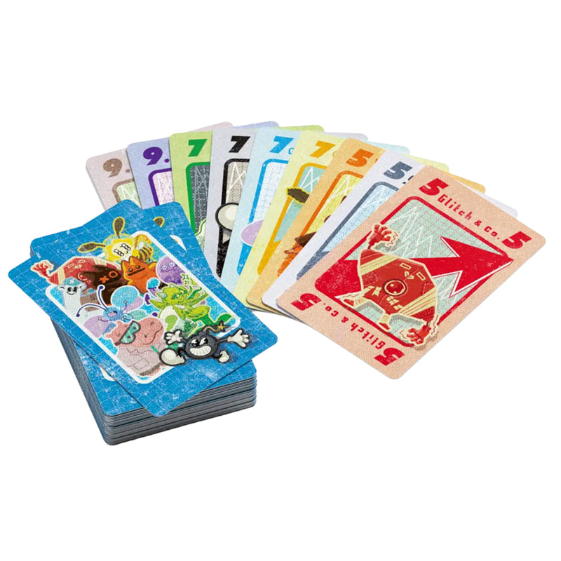 Load image into Gallery viewer, Stonk Market Card Game - Sample cards shown with a variety of colors and numerical values. 
