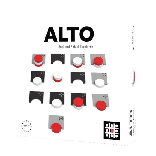 Alto Board Game - front of box featuring images of game tiles. 