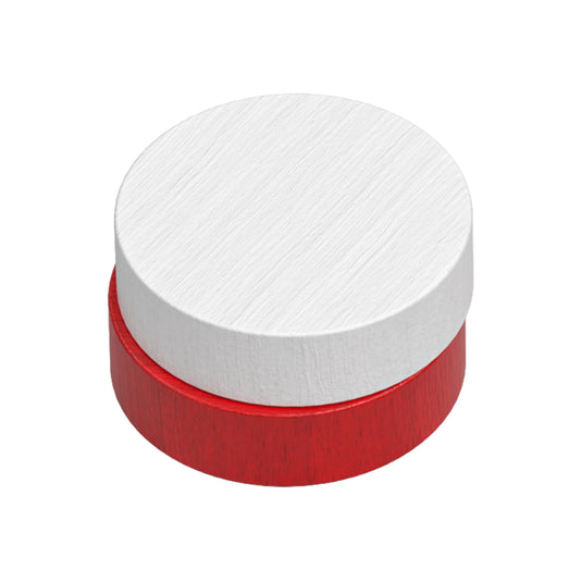 Alto Board Game - view of red and white circular tokens stacked on top of each other.