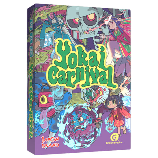 Yokai Carnival Board Game - front of box featuring illustrations of Yokai.