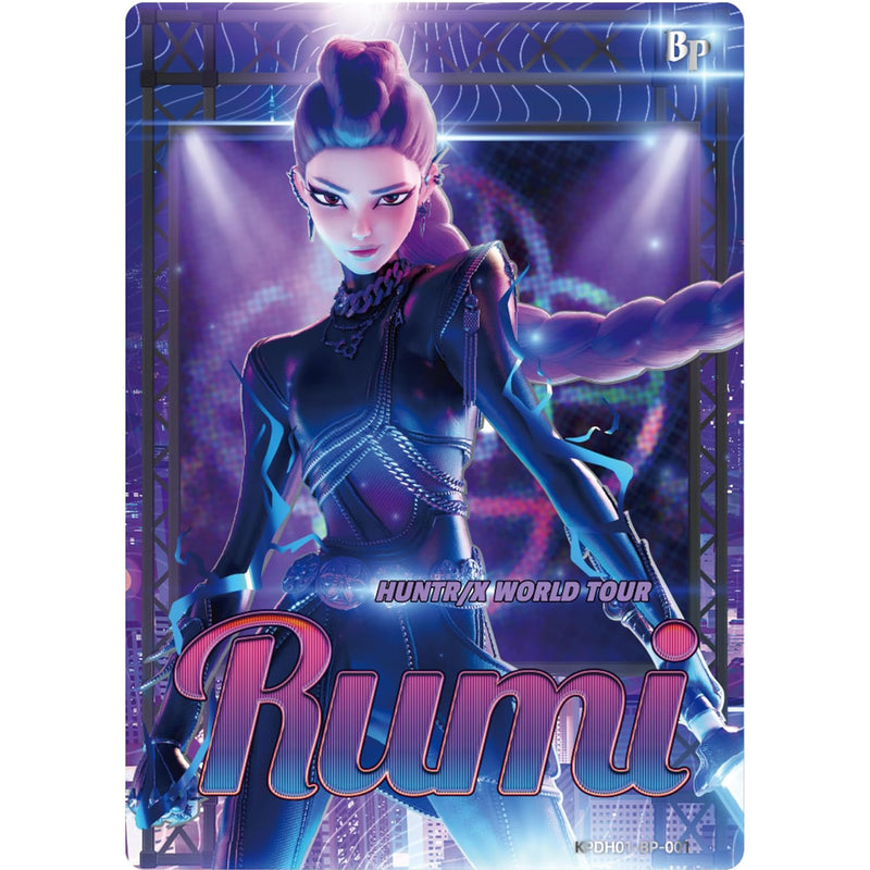 Load image into Gallery viewer, KPop Demon Hunters World Tour Collectible Cards - Energy Edition Series 1-A - Card featuring art Huntrix World Tour Rumi.
