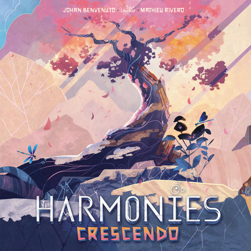 Load image into Gallery viewer, Harmonies Crescendo Board Game Expansion - Front of box featuring illustration of a tree with red leaves.
