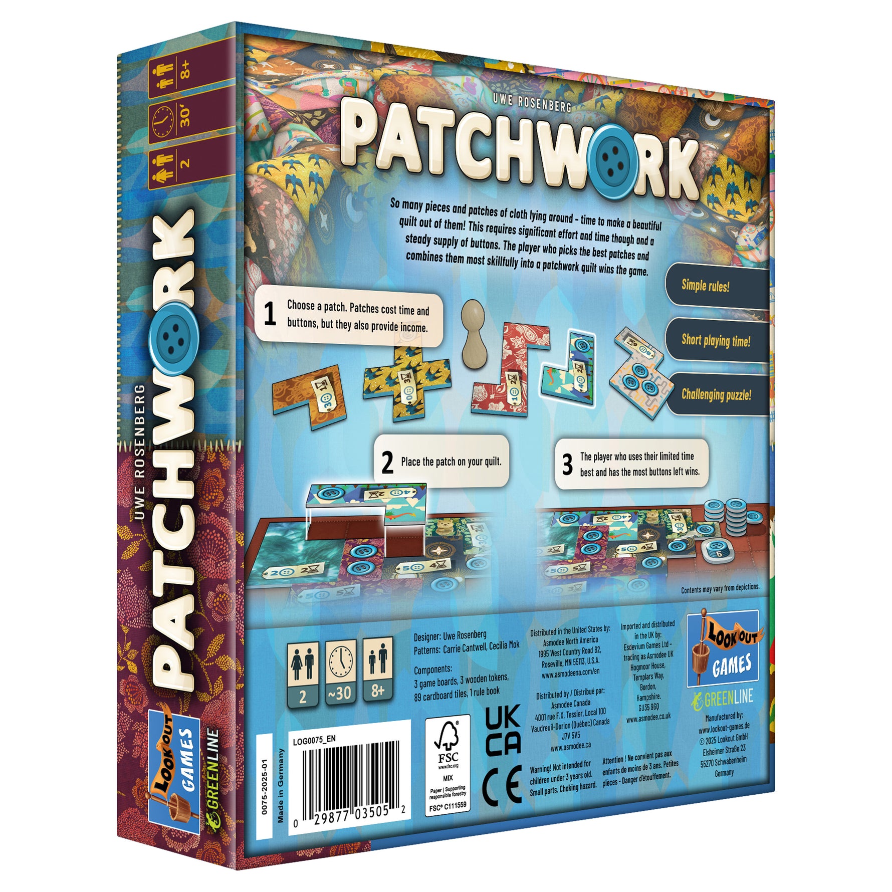 Patchwork Boar Patchwork Board Game Revised Edition – Asmodee USA