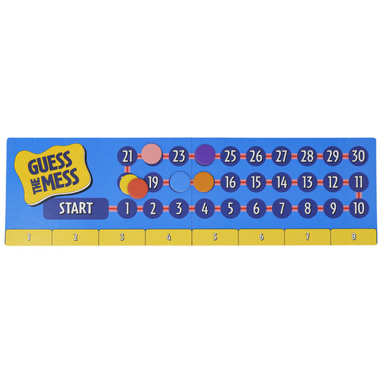 Guess The Mess Party Game - Game board with score track displayed.