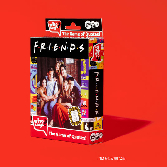 Who Says? Friends - Front of packaging with image of characters from Friends. 