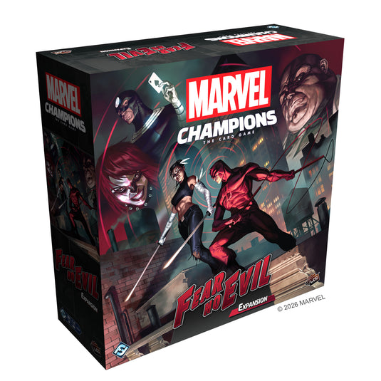 Marvel Champions: The Card Game - Fear No Evil Expansion - front of box featuring art of Daredevil.
