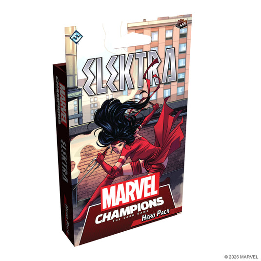 Marvel Champions: The Card Game - Elektra Hero Pack - Front of packaging with art of Elektra. 