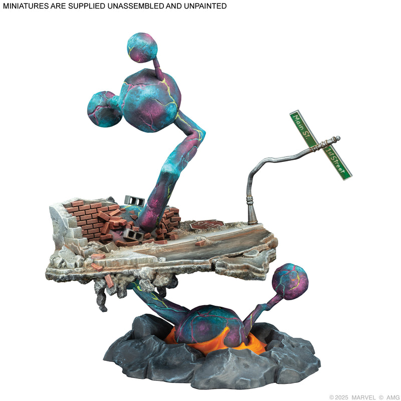 Load image into Gallery viewer, Marvel: Crisis Protocol - Dark Dimension Incursion Terrain Pack - Dimensional Ren miniature displayed. Note states miniature is supplied unassembled and unpainted.
