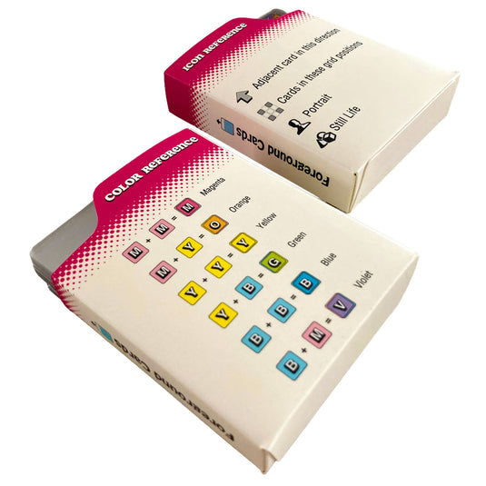 Pop Art Card Game - Color reference and icon reference cards. 