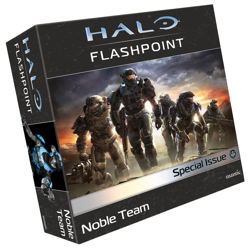Load image into Gallery viewer, Halo: Flashpoint - Noble Team Board Game Expansion - front of box featuring art of Halo characters.
