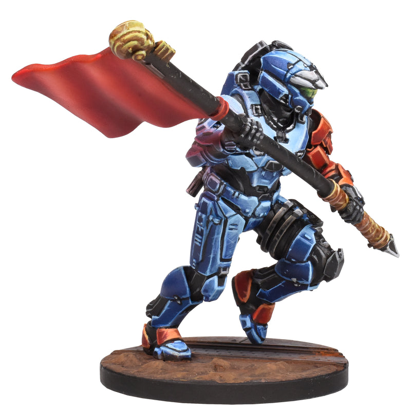 Load image into Gallery viewer, Halo: Flashpoint - Fireteam Wolf - Miniature of UNSC Spartan MkVII with Flag
