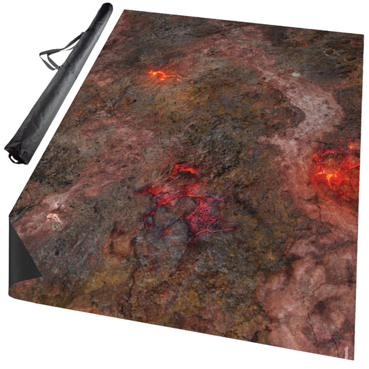 Hellscape Gaming Mat (44"x60") - Front of game mat featuring art of rocky landscape.