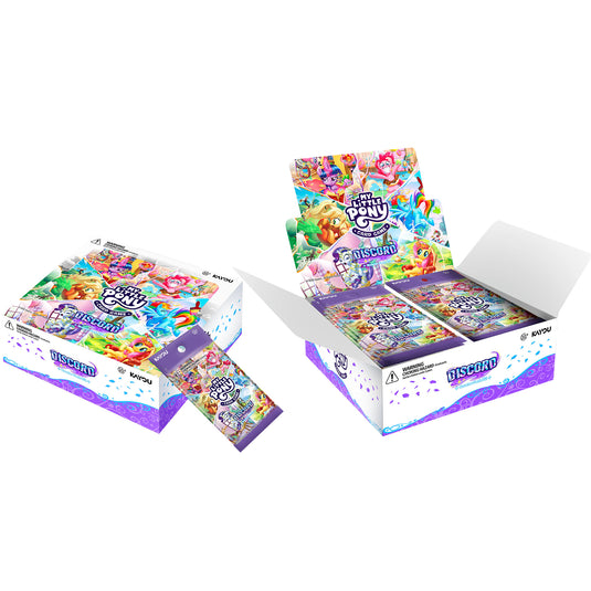 My Little Pony-Trading Card Game-Discord!!! - View of card displays and card packs featuring art of My Little Pony characters.