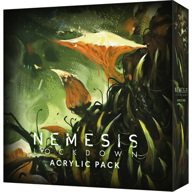 Nemesis Lockdown Tokens- front of box featuring sci-fi art of alien plants. 