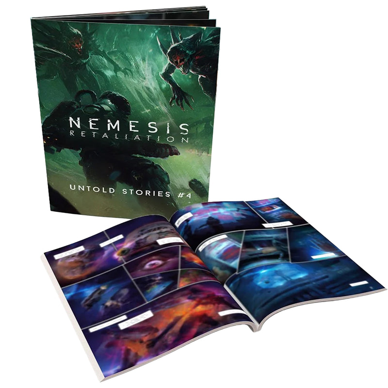 Load image into Gallery viewer, Nemesis Retaliation: Untold Stories #4 - Front of book featuring art of person in space suit facing aliens. 

