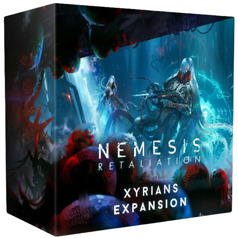 Load image into Gallery viewer, Nemesis Retaliation: The Xyrians - Front of box featuring art of aliens in a dark sci-fi setting. 
