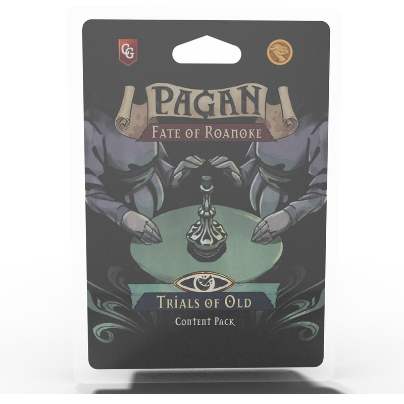 Load image into Gallery viewer, Pagan: Trials of Old - Content Pack #1 - front of packaging featuring art of two people standing by a table. 
