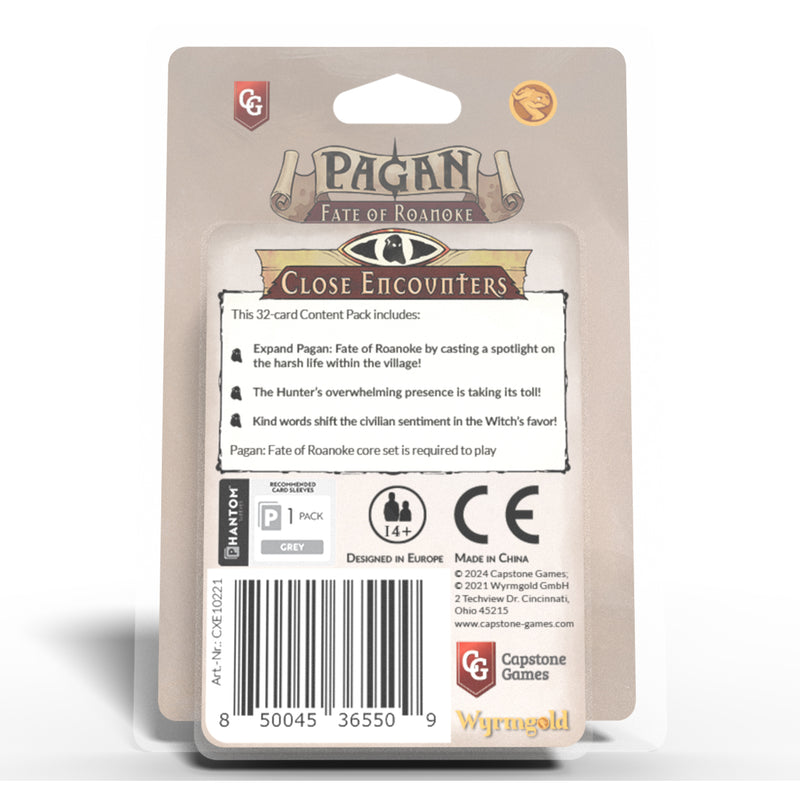 Load image into Gallery viewer, Pagan: Close Encounters - Content Pack #2 - back of packaging with oeverview and barcode. 
