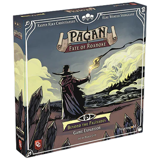 Pagan: Beyond the Palisades Expansion - front of box featuring art of character holding a torch.