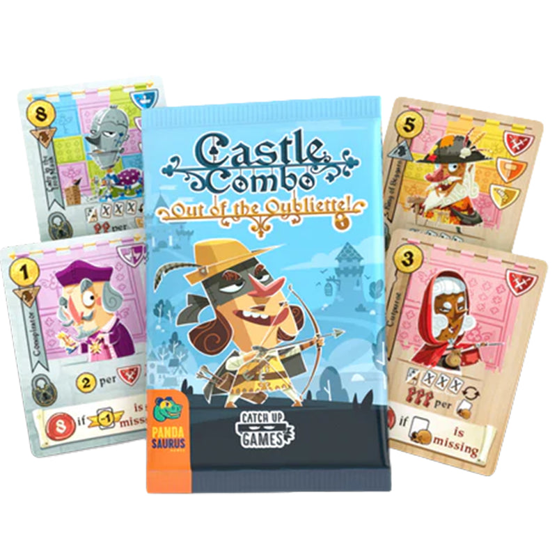 Load image into Gallery viewer, Castle Combo - Out of The Oubliette - packaging and game cards displayed. 

