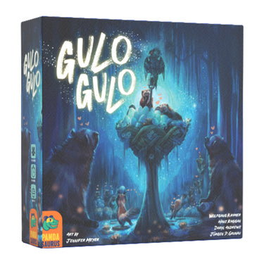 Gulo Gulo board game front of box with fantasy style art.