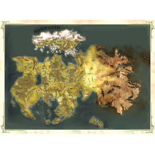 Conquest Cloth Map of Alektria, the first continent of EÄ