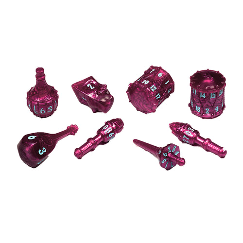 PolyHero Bard 8 Dice Set Raspberry Rhapsody