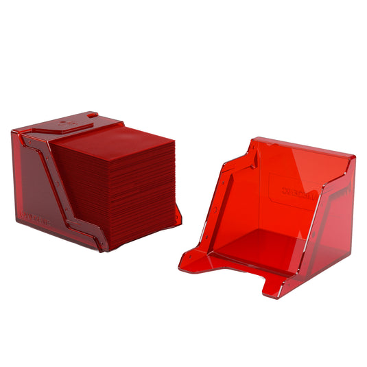 Bastion 80+ XL Red - View of open deck box with sample cards inside.