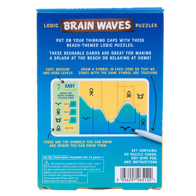 Load image into Gallery viewer, Brain Waves Puzzle Game - back of box with overview and image of puzzle card.

