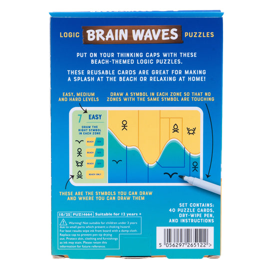 Brain Waves Puzzle Game - back of box with overview and image of puzzle card.