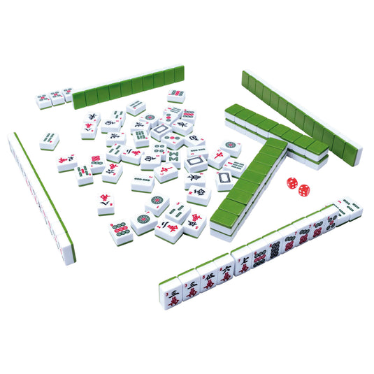 Deluxe Mahjong Set - Setup game shown including tile walls, and hands of Mahjong tiles.
