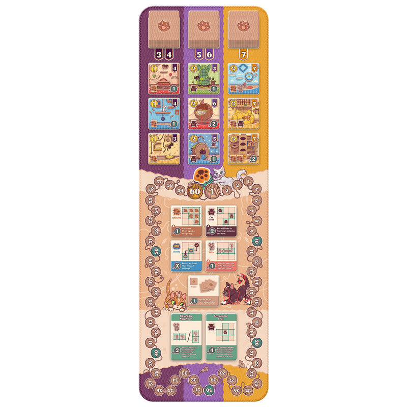 Load image into Gallery viewer, The Happiest Cat in the World Board Game - view of game board with score track.

