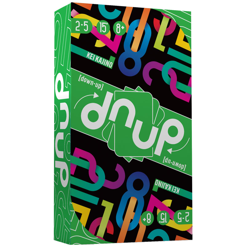 Load image into Gallery viewer, dnup card game front of box with art of numbers.
