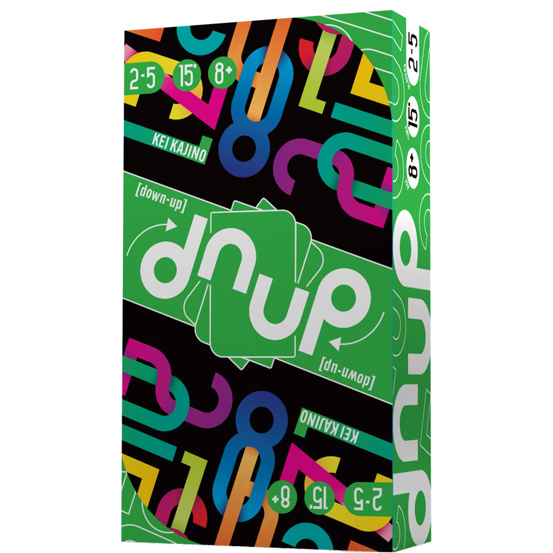 Load image into Gallery viewer, dnup card game front of box with art of numbers.
