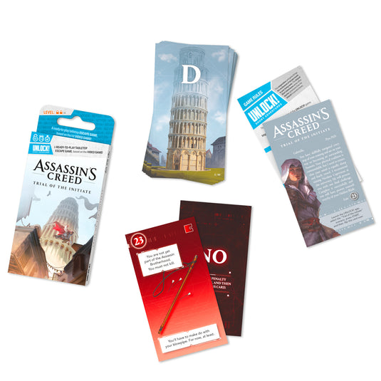 UNLOCK! Short: Assassin's Creed - Box and sample cards displayed.