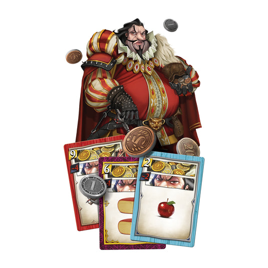 Sheriff of Nottingham 2nd Edition - View of Sheriff of Nottingham standee and goods cards.