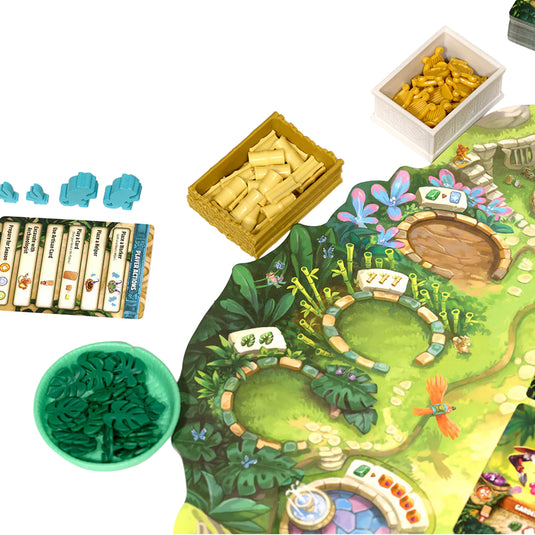 Emerland Deluxe Resource Vessels - tan and white resource vessels shown with sample tokens inside. 