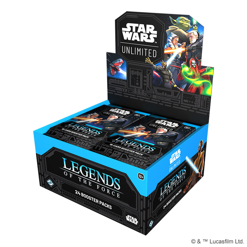 Load image into Gallery viewer, Star Wars: Unlimited -  Legends of the Force: Booster Display - front of packaging featuring art of Star Wars characters.
