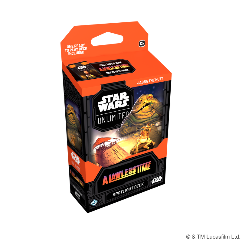 Load image into Gallery viewer, Star Wars: Unlimited - A Lawless Time: Spotlight Deck: Jabba the Hutt card game box with image of Jabba the Hutt.
