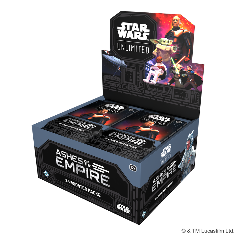 Load image into Gallery viewer, Star Wars: Unlimited - Ashes of the Empire: Booster Display - front of packaging with art of Star Wars characters. 
