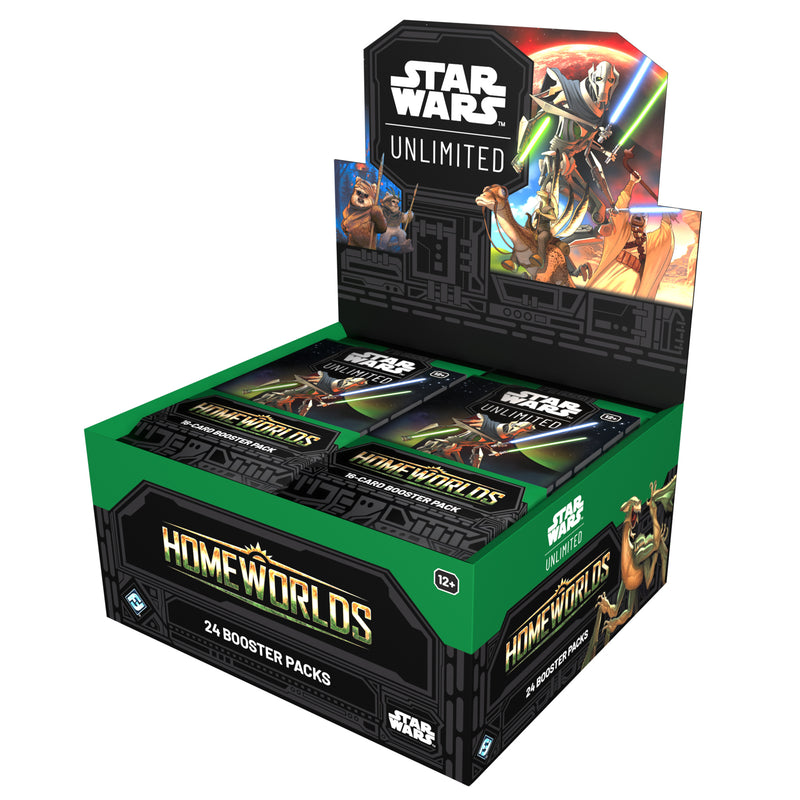 Load image into Gallery viewer, Star Wars: Unlimited – Homeworlds: Booster Display - View of front of display featuring art of Star Wars characters.
